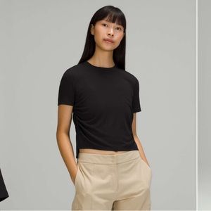 Black Lululemon Side Cinch Ribbed T-Shirt Worn Once